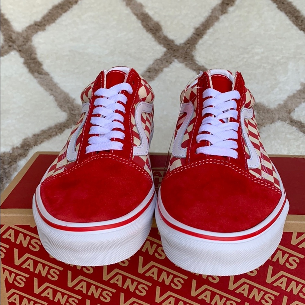 ••VANS OLD SKOOL PRIMARY CHECK Rng Red/White WMNS - Picture 8 of 16